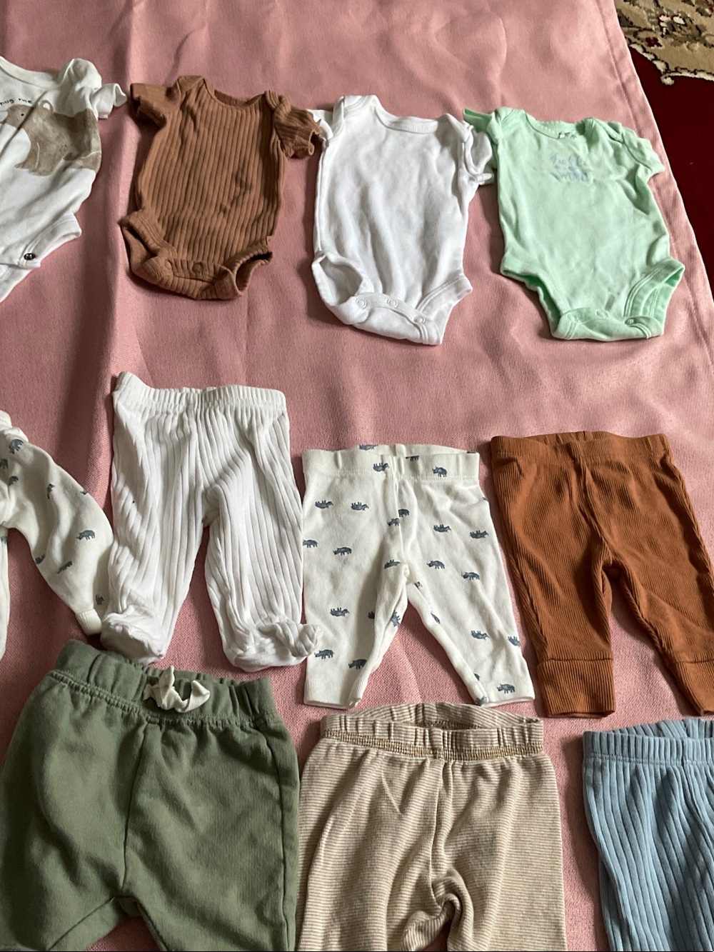 Carter's Baby One-Piece and Sleepwear Set in Blue, Cream, White, Brown, Green - Picture 4 of 6